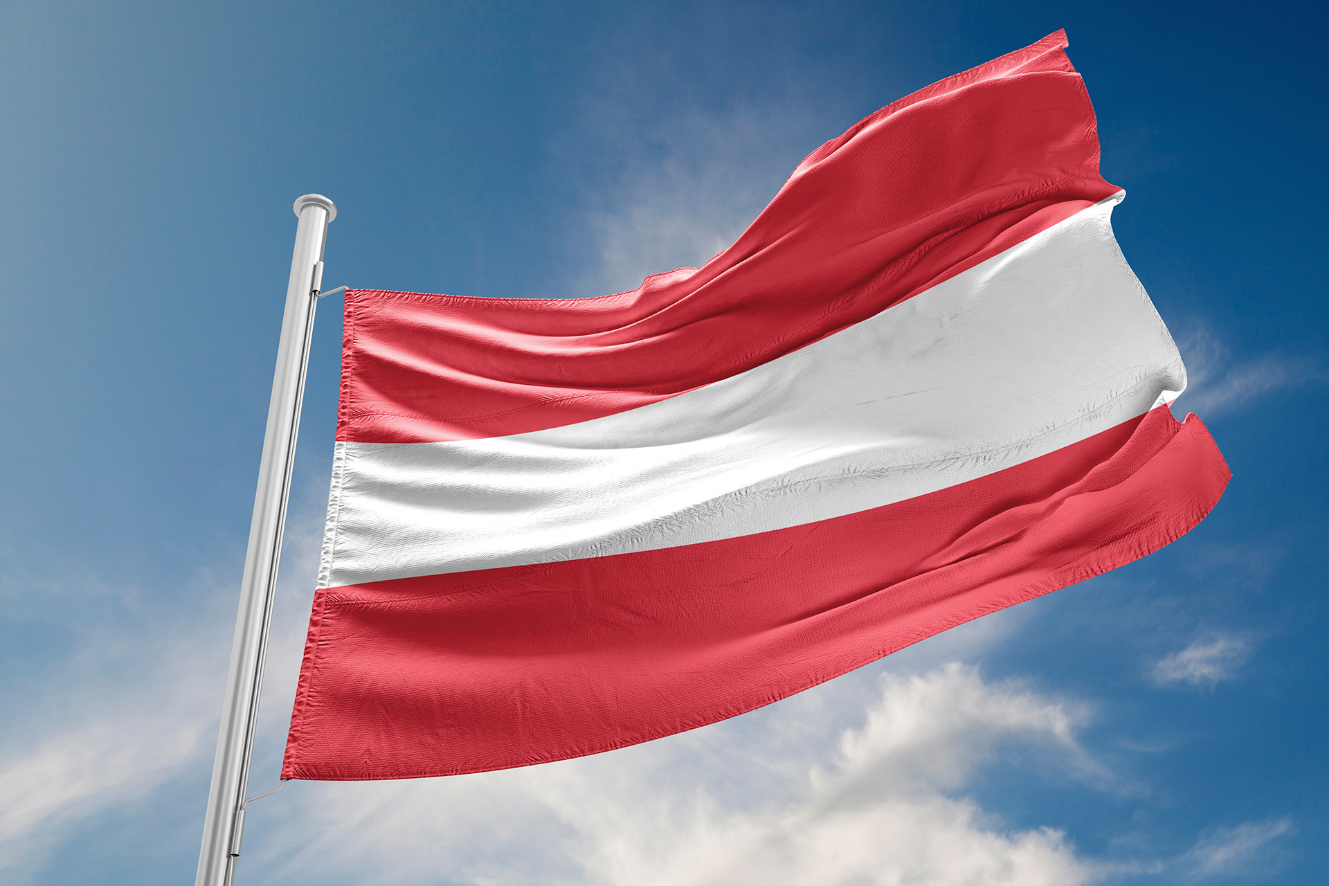 Flagge als Symbol für Zulassung des Gerätes in Österreich (CE/RED)