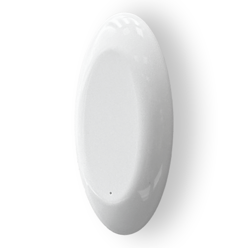 Wireless EnOcean Sensor EnoSense® Temp/RH im weissen glänzenden Gehäuse, stehend